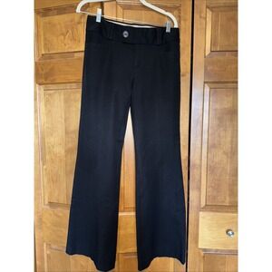 Banana Republic Martin Fit Wide Flare Trousers Pants Womens 8 Black Career